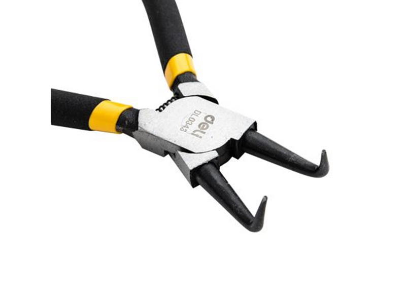 Deli Tools Bent Interior Circlip Pliers 7"  EDL0343 (black)