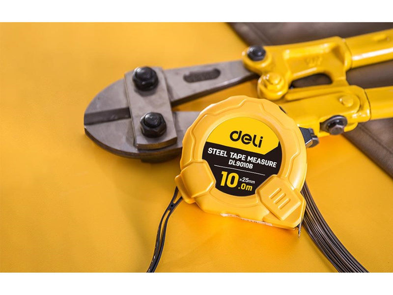 Deli Tools Steel Measuring Tape 10m/25mm  EDL9010B (yellow)