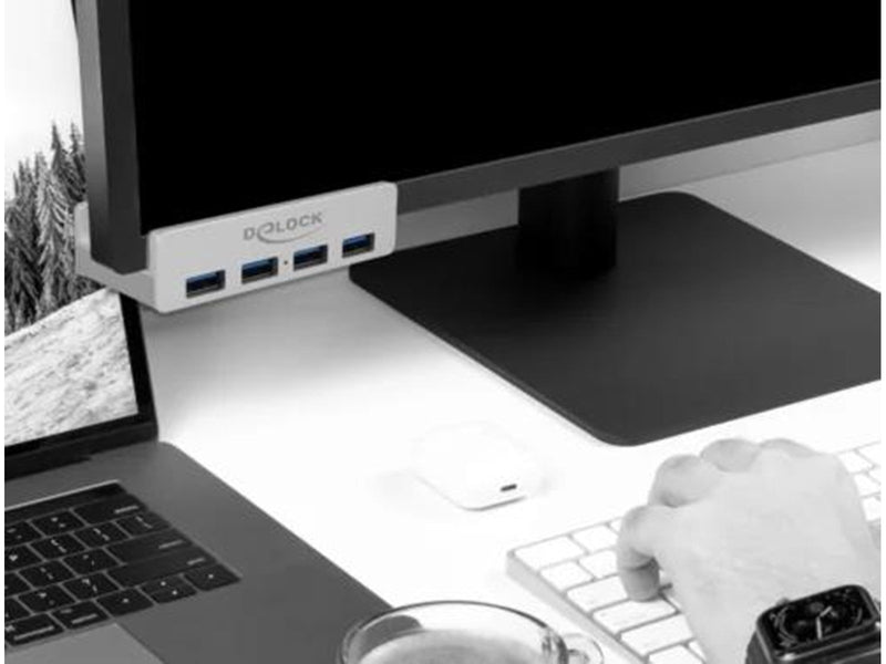 DeLOCK External USB 3.0 4 Port Hub with Locking Screw USB-Hubs - 4 - silber