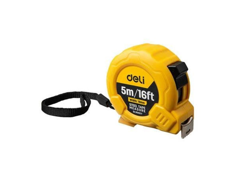 Deli Tools Steel Measuring Tape 5m/19mm  EDL9005Y (yellow)