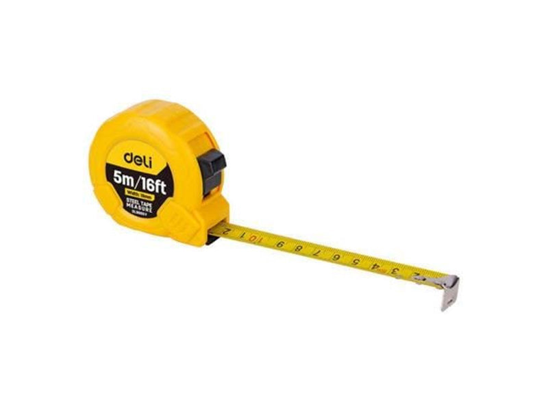 Deli Tools Steel Measuring Tape 5m/19mm  EDL9005Y (yellow)