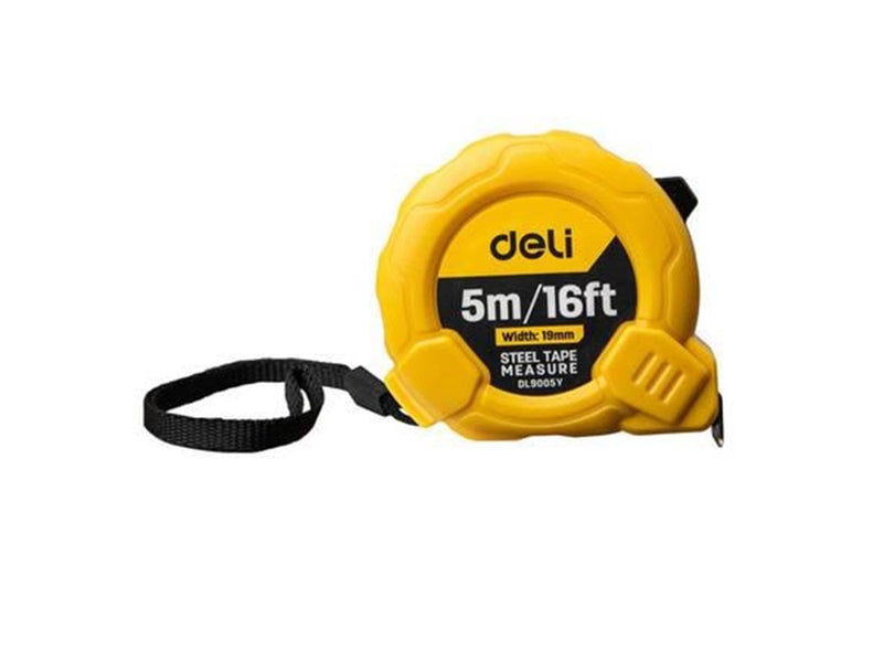 Deli Tools Steel Measuring Tape 5m/19mm  EDL9005Y (yellow)
