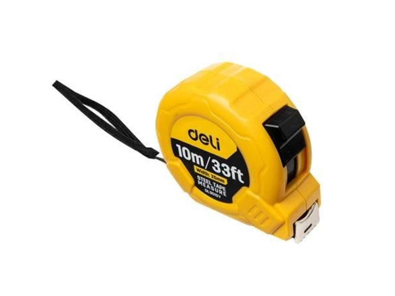 Deli Tools Steel Measuring Tape 10m/25mm  EDL9010Y (yellow)