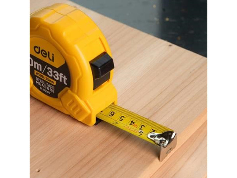 Deli Tools Steel Measuring Tape 10m/25mm  EDL9010Y (yellow)