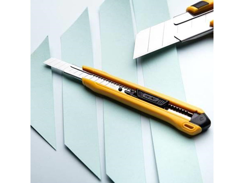 Deli Tools Cutter 9mm SK4  EDL009B (yellow)