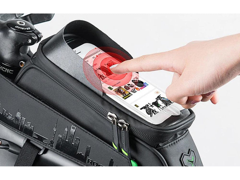 Rockbros Bicycle Bag with Phone Holder (black)