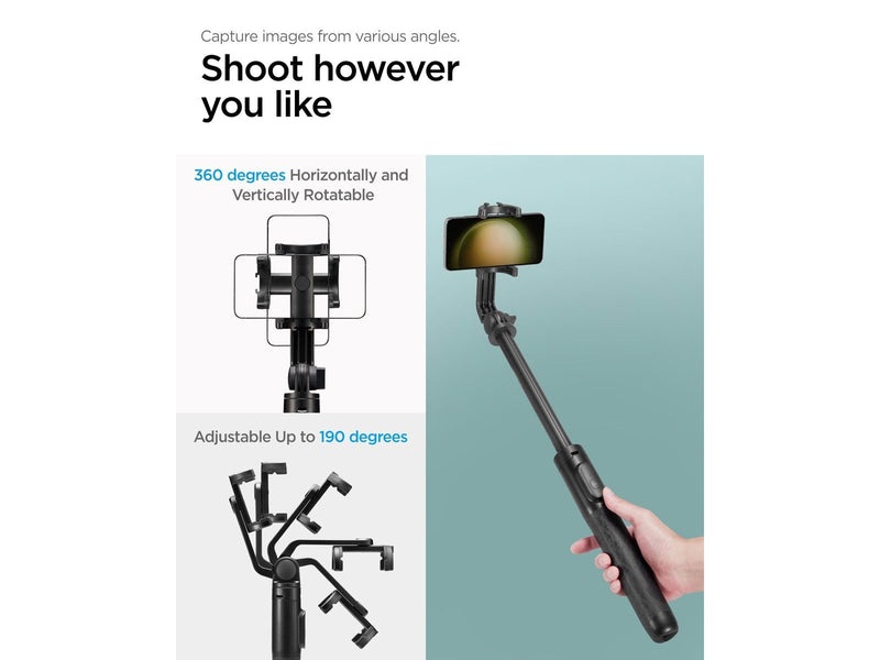 Spigen Tripod Selfie Stick - black - longer version