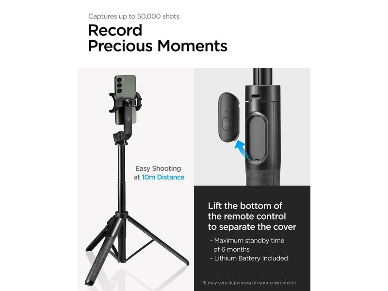 Spigen Tripod Selfie Stick - black - longer version