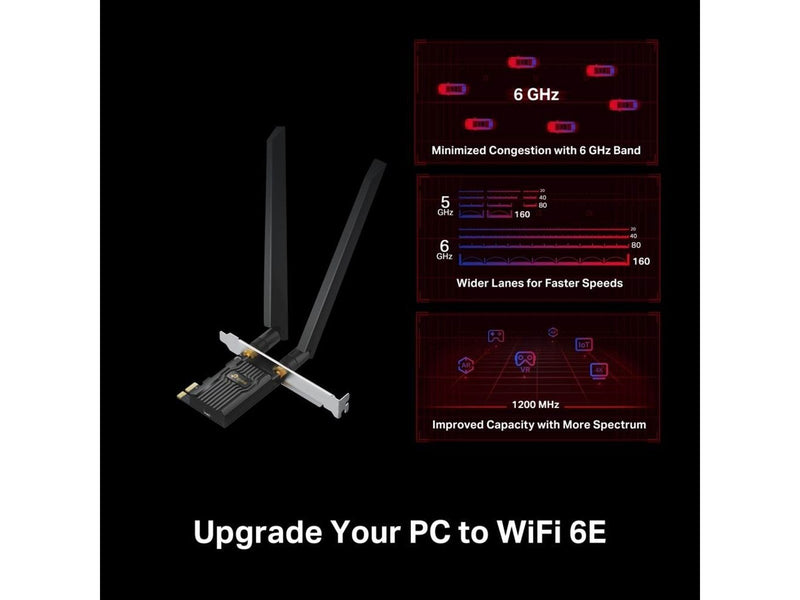 TP-Link ARCHER TXE72E AXE5400 Wi-Fi 6E Bluetooth 5.3 PCIe Adapter