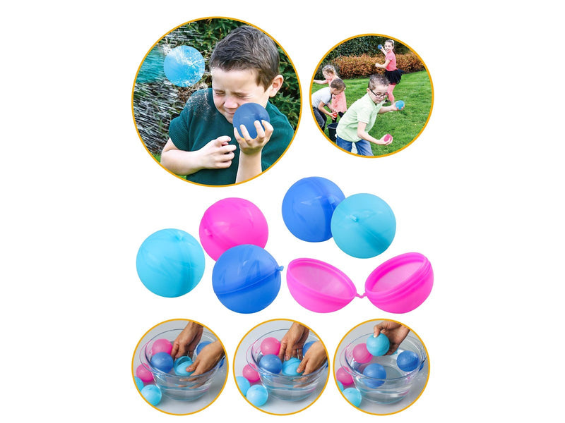 Happy Summer Water Bombs Re-usable Ø6.5cm 6-Pack