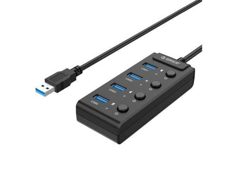 ORICO USB 3.0. Hub with switches 4x USB (black) USB-Hubs - USB 3.0 - 4 - Schwarz