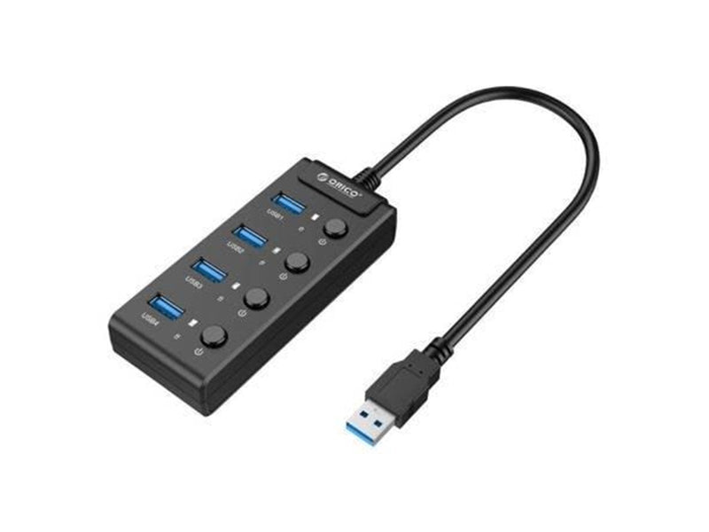 ORICO USB 3.0. Hub with switches 4x USB (black) USB-Hubs - USB 3.0 - 4 - Schwarz