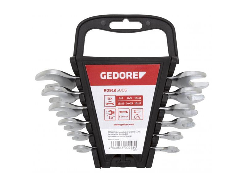 Gedore R05125012 Double open-ended Spanner Set 12-pieces short