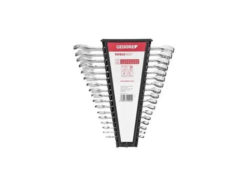 Gedore R09105017 Ratchet Spanner Set metric - 17 pieces