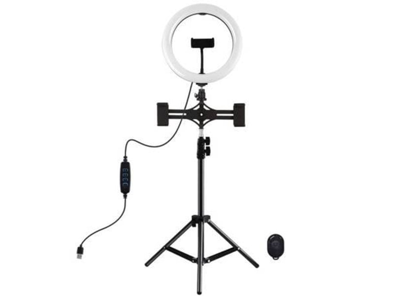 Puluz Tripod Mount  with 26cm LED Ring Vlogging 1.1m PKT3070B