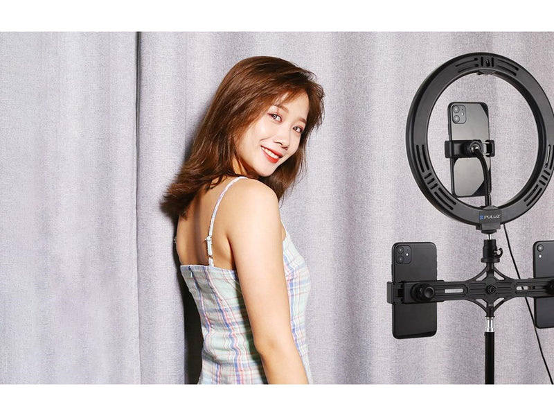 Puluz Tripod Mount  with 26cm LED Ring Vlogging 1.1m PKT3070B
