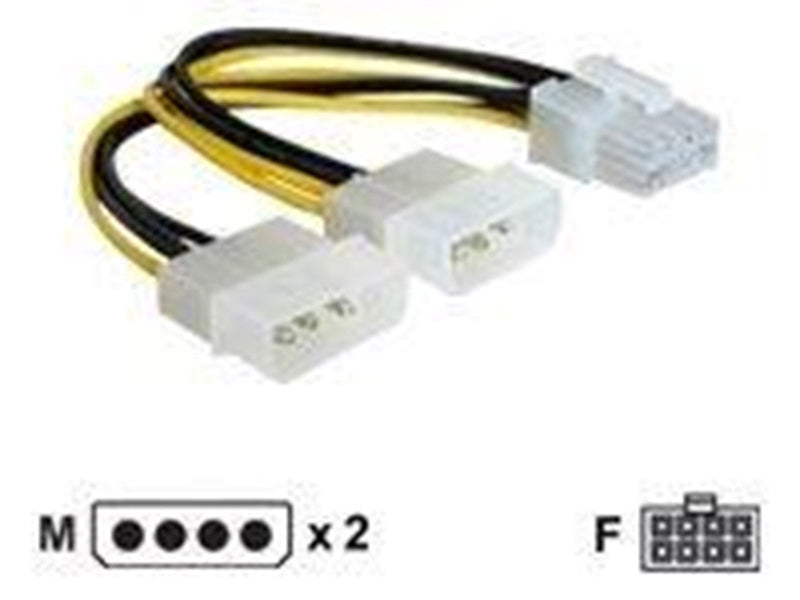 DeLOCK - power adapter - 4 pin internal power (12V) to 8 pin PCIe power - 30 cm