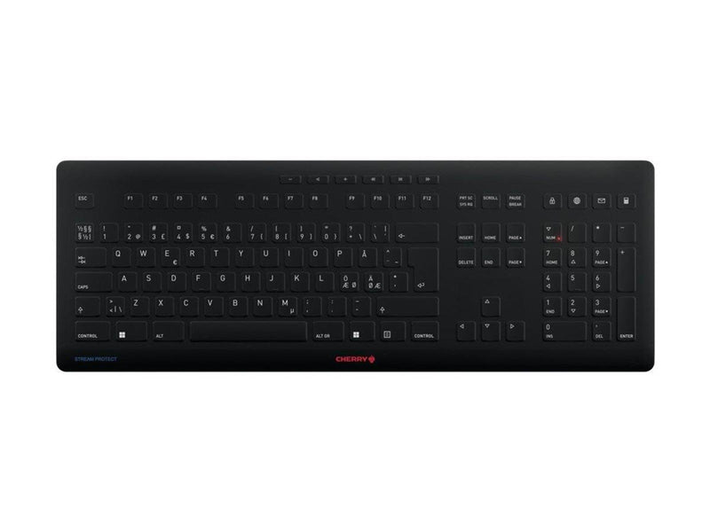 Cherry STREAM PROTECT - Tastaturen - Nordisch - Schwarz