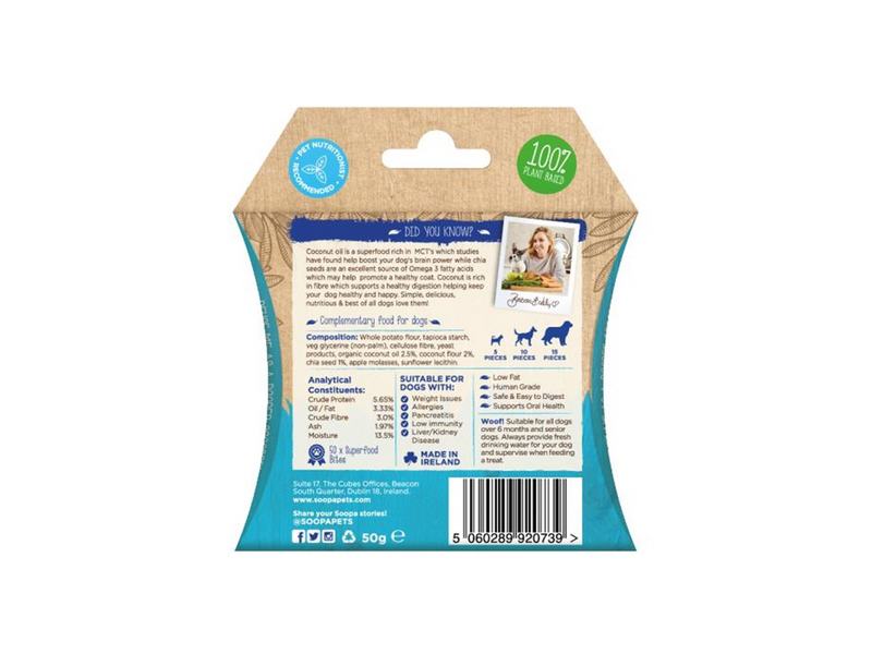 Soopa - Healthy Bites Coconut & Chia Seed 50g