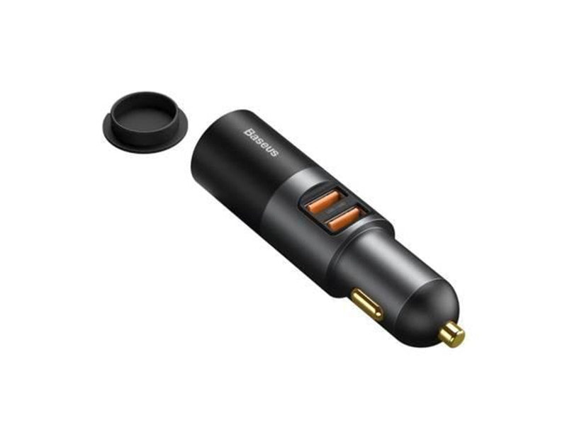 Baseus Share Together Fast Charge Car Charger with Cigarette Lighter Expansion Port 2x USB 120W (Gray)