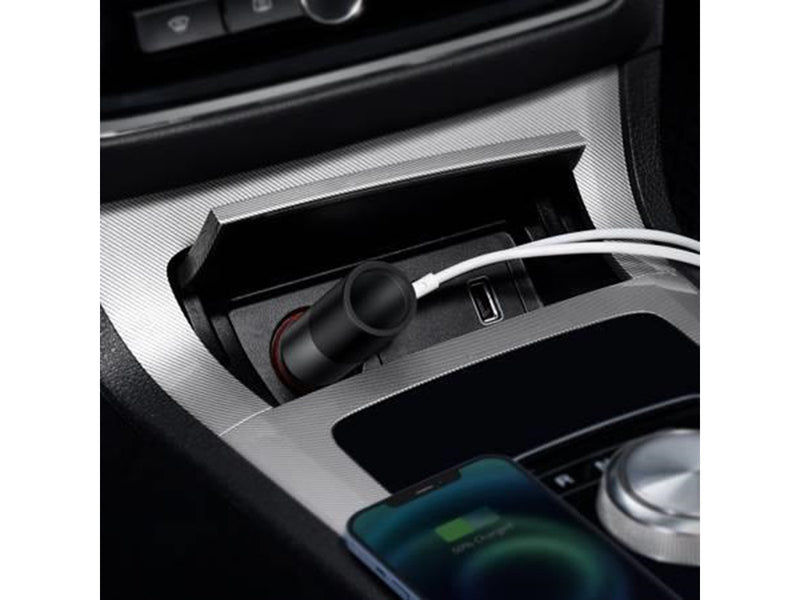 Baseus Share Together Fast Charge Car Charger with Cigarette Lighter Expansion Port 2x USB 120W (Gray)