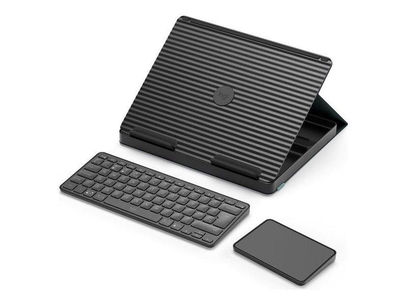 Logitech Casa Pop-Up Desk - Classic Chic (UK) - Tastatur und Touchpad-Set - Englisch - UK - Grau