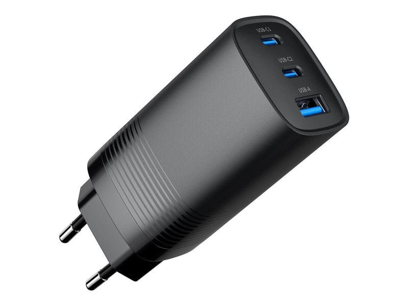 Gembird Universal GaN USB charger QC 3.0 & PD 65W 2-port - Black