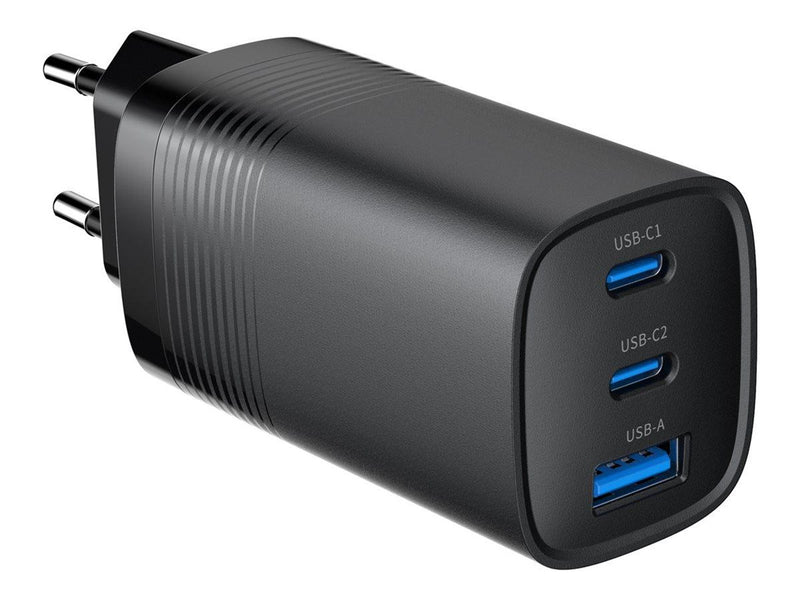 Gembird Universal GaN USB charger QC 3.0 & PD 65W 2-port - Black