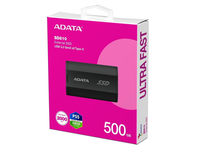 A-Data SD810 SSD - 500GB - Schwarz - Extern SSD - USB 3.2 Gen 2x2
