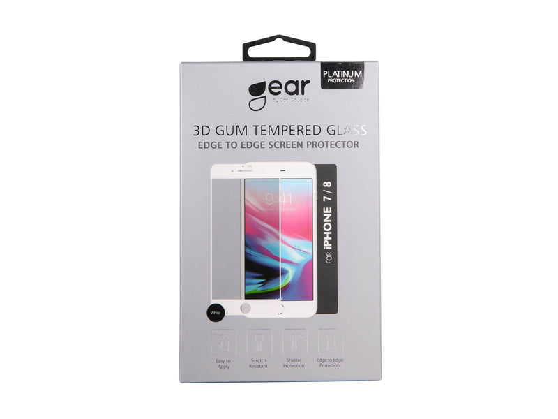 GEAR Screen Protector 3D White iPhone 7 / 8