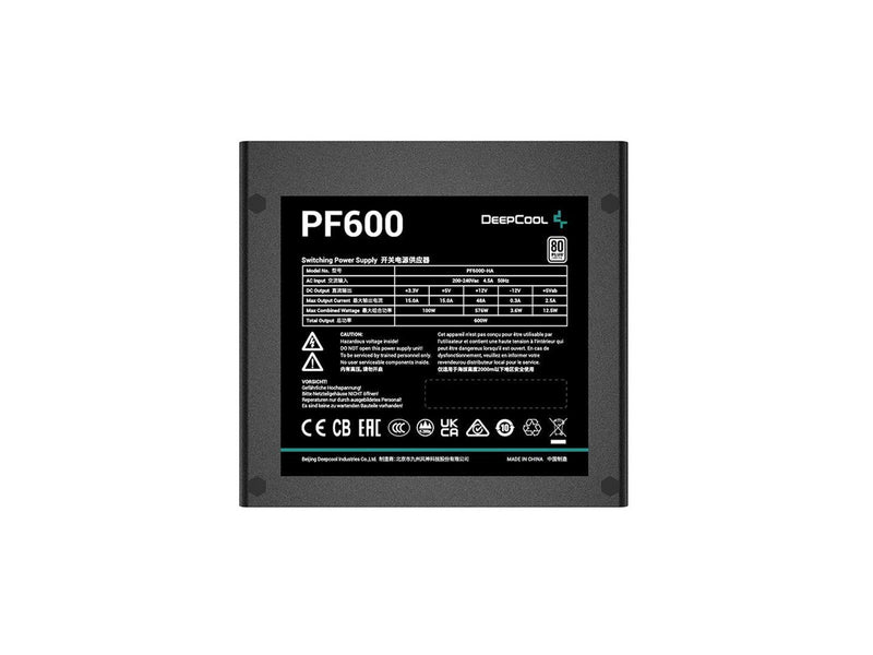DeepCool PF600 Netzteile - 600 Watt - 120 mm - ATX 2.4 - 80 Plus Ja