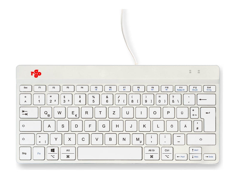 R-Go Tools R-Go Compact Break - keyboard - with integrated break indicator - QWERTZ - German - white Input Device - Tastaturen -