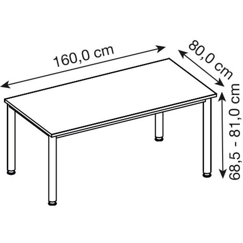 HAMMERBACHER höhenverstellbarer Schreibtisch VHS16/W/S weiß