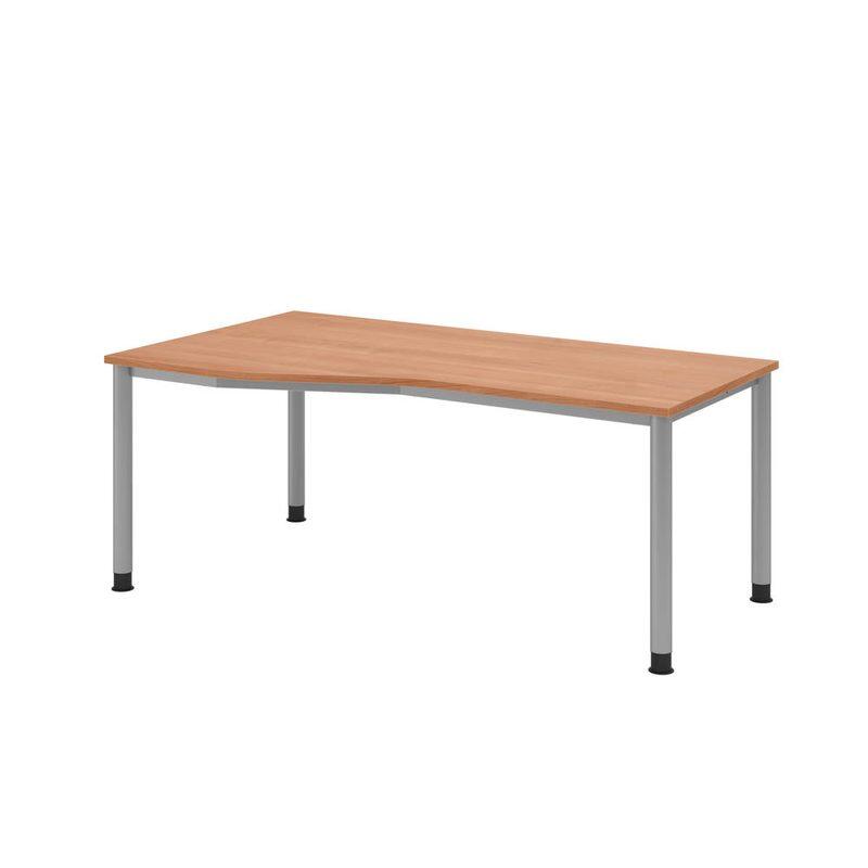 HAMMERBACHER VHS18/N/S höhenverstellbarer Schreibtisch 68,5 - 81 cm nussbaum / silber