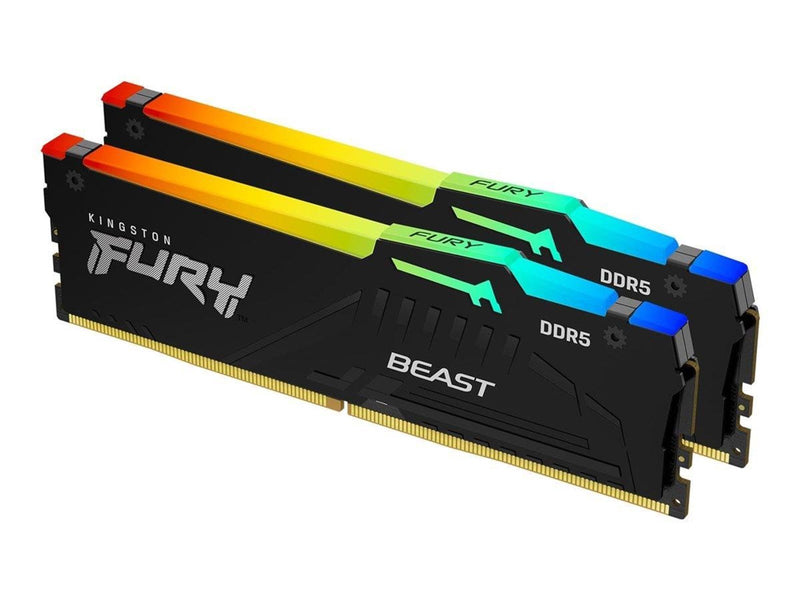 Kingston FURY Beast RGB DDR5-6000 - 64GB - CL30 - Dual Channel (2 pcs) - AMD EXPO & Intel XMP - Schwarz mit RGB