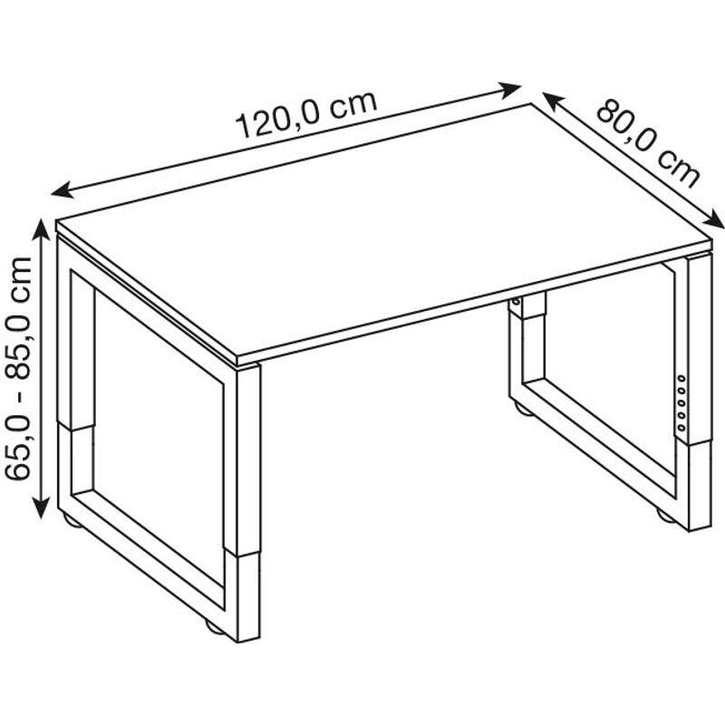 HAMMERBACHER höhenverstellbarer Schreibtisch VRS12/5/G lichtgrau