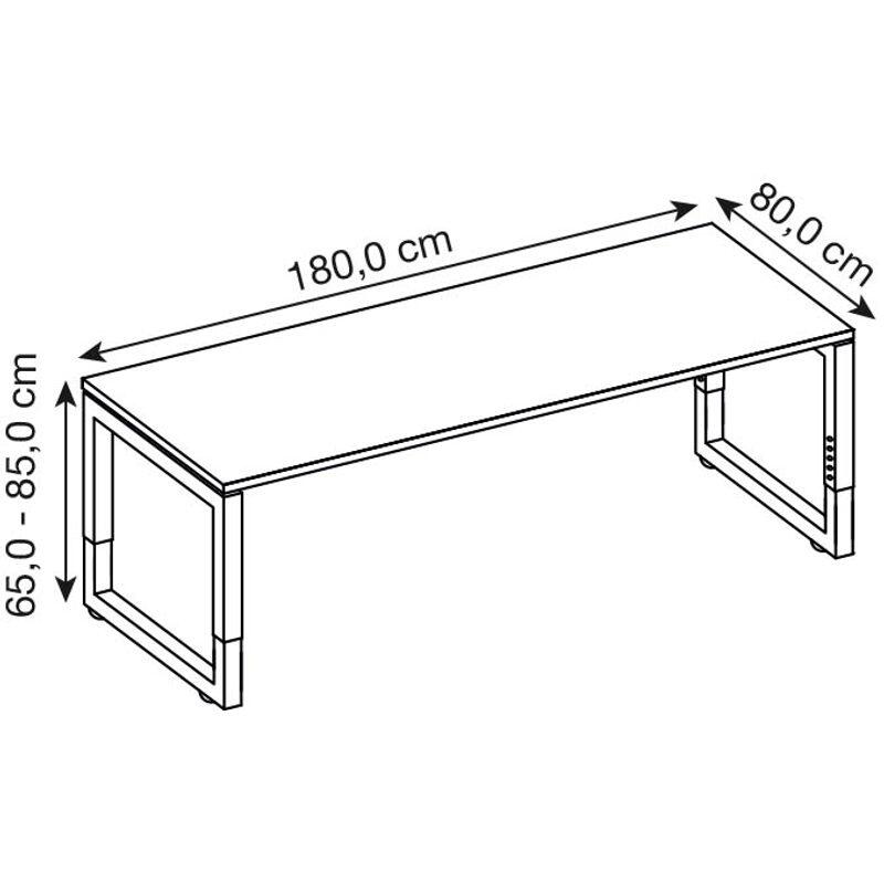 HAMMERBACHER höhenverstellbarer Schreibtisch VRS19/E/S eiche