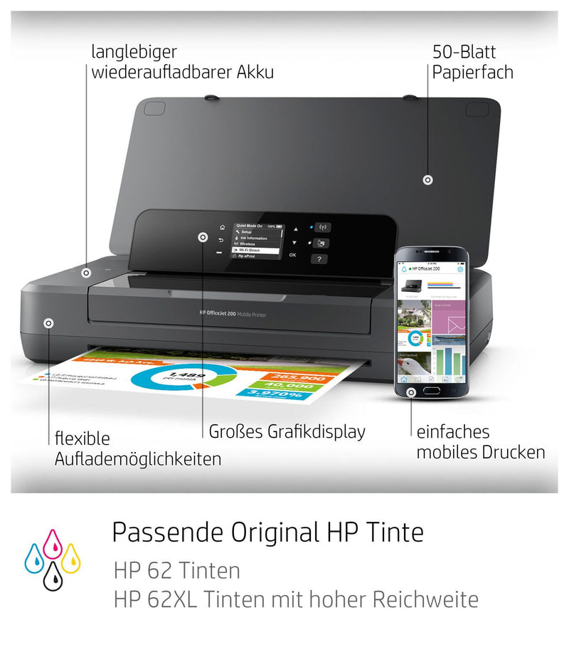 HP OfficeJet 200 Mobile Tintenstrahldrucker