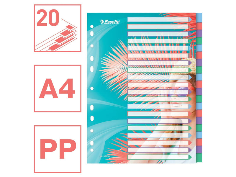 Esselte  Colour'Breeze A4 Register 20 Taben, PP