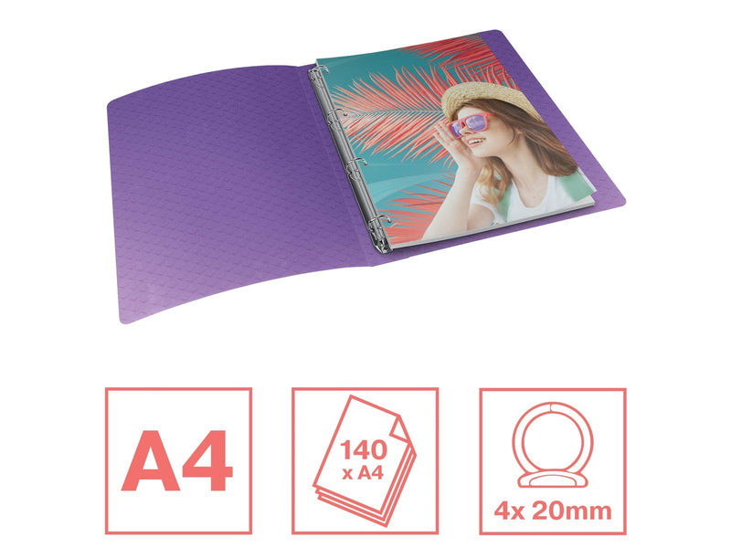 Esselte  Colour'Breeze Ringbuch (4-Rund-Ring) Lavendel
