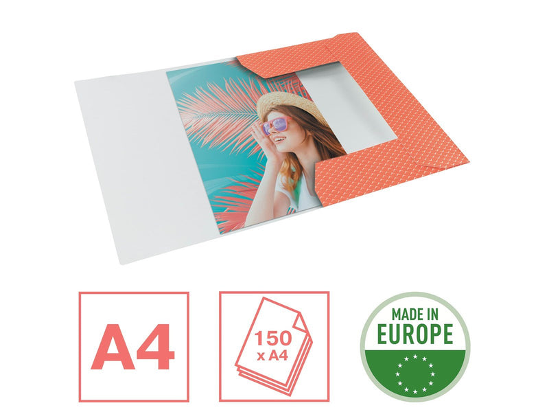 Esselte  Colour'Breeze Eckspannermappe aus Karton Koralle
