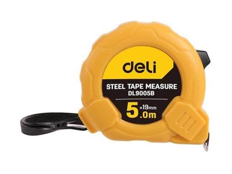 Deli Tools Steel Measuring Tape 5m/19mm (yellow)
