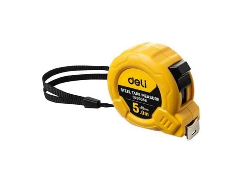 Deli Tools Steel Measuring Tape 5m/19mm (yellow)