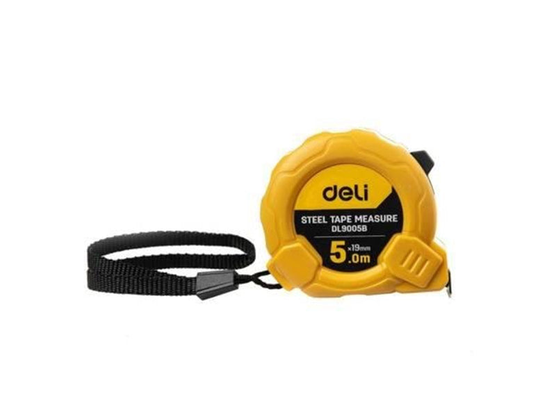 Deli Tools Steel Measuring Tape 5m/19mm (yellow)