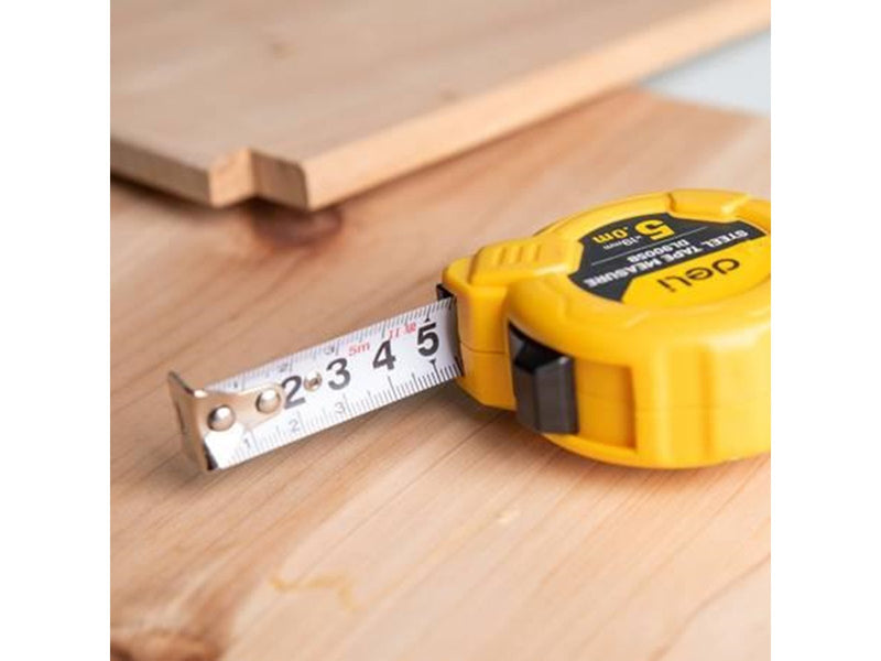 Deli Tools Steel Measuring Tape 5m/19mm (yellow)