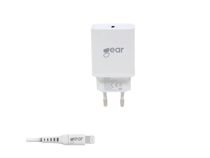 GEAR Charger 220V 1xUSB-C PD 20W Cable Lightning for USB-C MFI C94