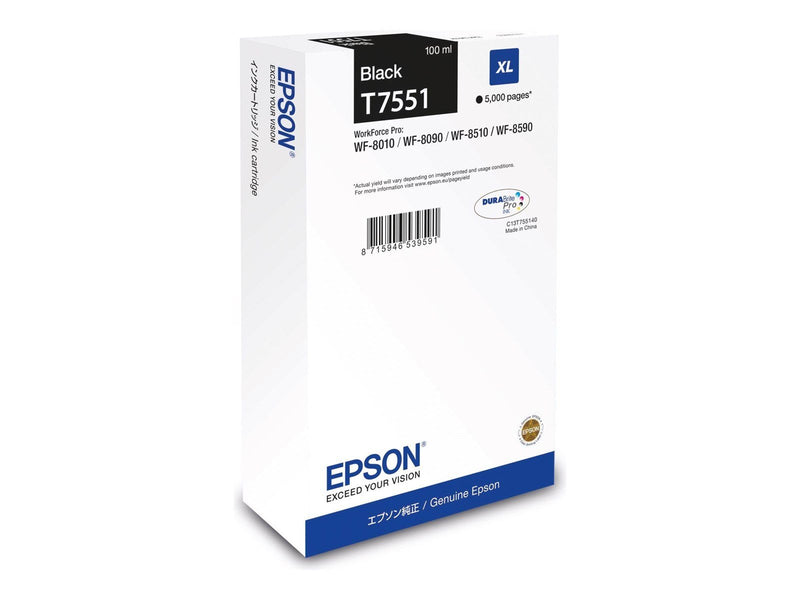 Epson T7551 - XL size - black - original - ink cartridge - Tintenpatrone Schwarz