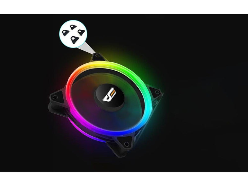Darkflash Computer Fan Set ARGB DR12 Pro 5in1 120x - Gehäuselüfter - Schwarz mit RGB LED - 16 dBA