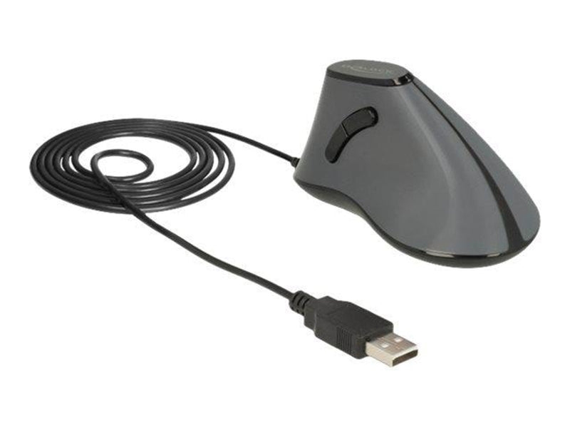 DeLOCK - vertical mouse - USB - grey black - Vertical mouse (Schwarz)