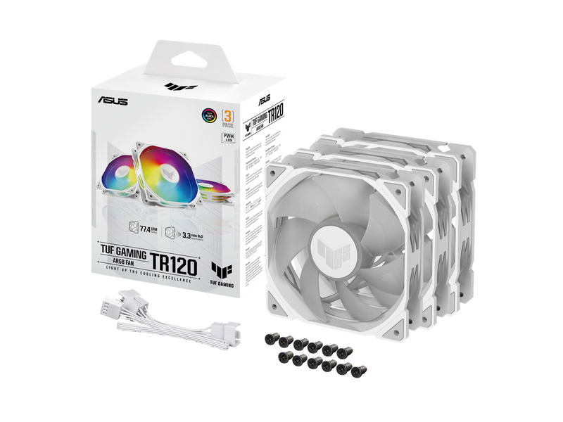 ASUS TUF GAMING TR120 3-pack - Gehäuselüfter - 120mm - Weiß - 29 dBA